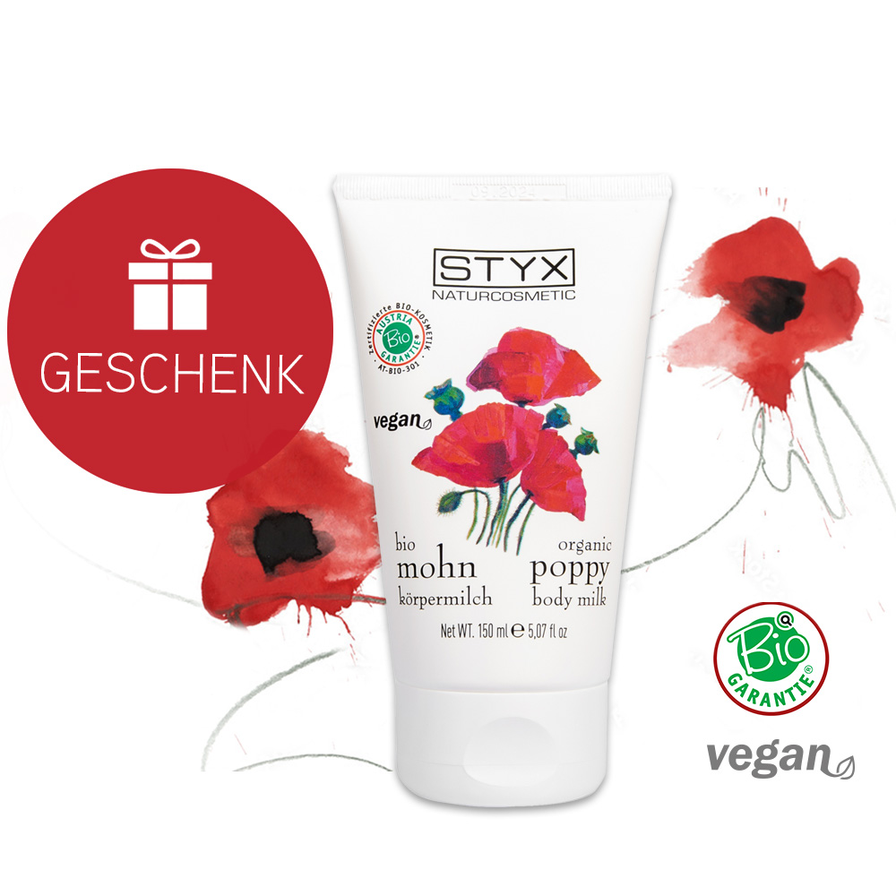 Die herrlich duftende und ausgleichende K&ouml;rpermilch mit Mohn&ouml;l zieht schnell ein und hinterl&auml;sst ein angenehm weiches Hautgef&uuml;hl. 